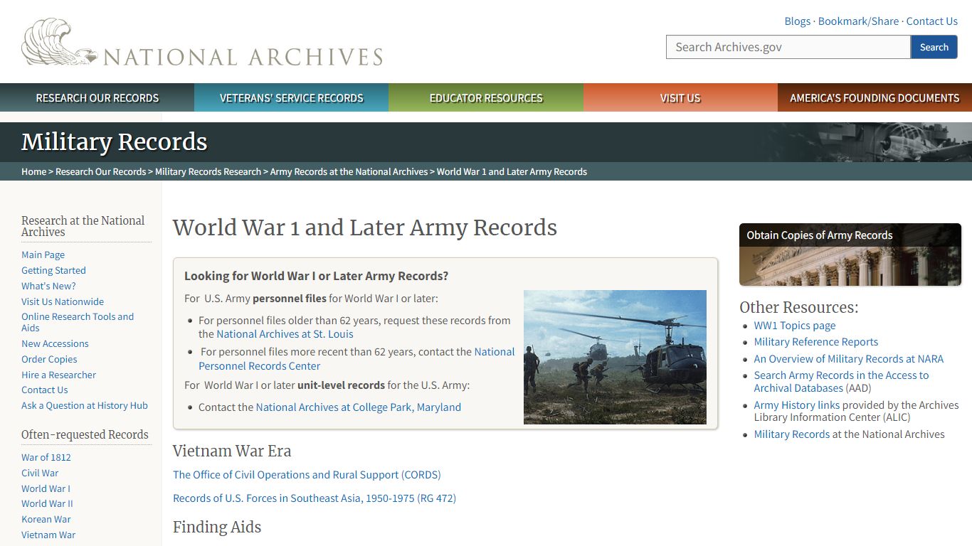 World War 1 and Later Army Records | National Archives